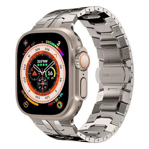 Bracelet acier inoxydable résistant pour iWatch éviter l'usure des bracelets silicone 49mm