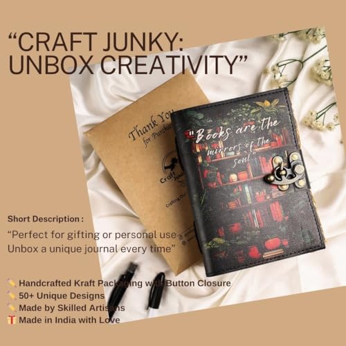 Image of CRAFT JUNKY Vintage Leather Journal Diary for Women and Men Travel Diary Notebook for Writing Deckle Edge Paper (A5)