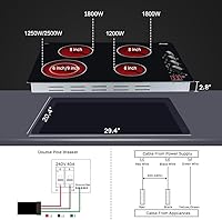 Vista 6 de ThermoMate Estufa eléctrica de 30 pulgadas, 4 quemadores con certificación ETL, control de perilla con placa eléctrica radiante integrada, panel