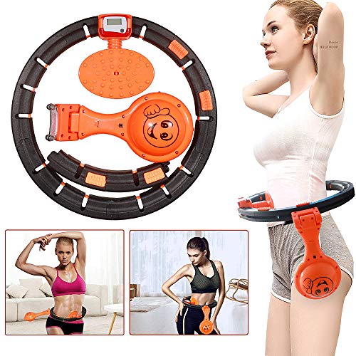 XEWEA Hula Hoop Smart Fitness Weight Loss Ring with LED Colorful Light Adjustable Size Detachable Massage Yoga Ring for Adult and Child Artifact Sports Equipment Abdominal Waist Exercise