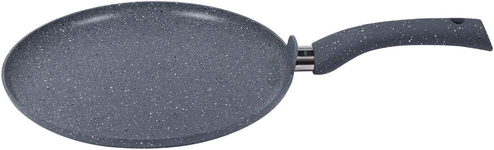 - Granite Non-Stick Dosa Tawa 30cm for Kitchen, Non-Toxic, Chemical & PFOA Free, Low-Oil Cooking, Scratch-Resistant, Gas Stove & Induction Friendly, Soft-Touch Handle, 2-Yr Warranty, Grey