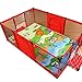 kojec dla małych dzieci, Adorable Safety Play Center Yard Baby Safety Play Kojec, Mata do indeksowania Ogrodzenie dla malucha z koszem na piłki i zapinane na zamek, Basen z kulami morsk