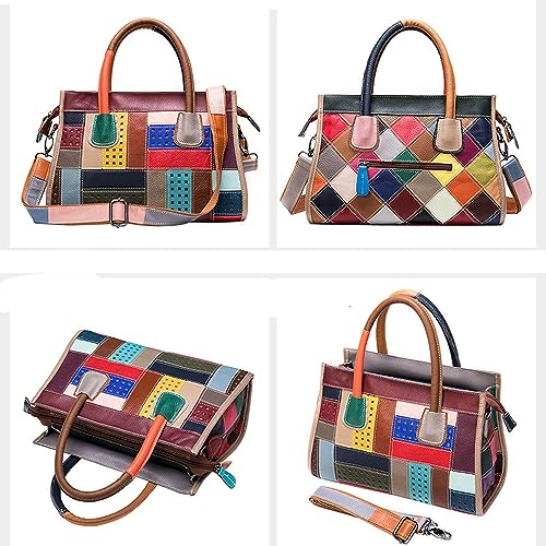 ZiMing Genuine Leather Tote Bags for Women Shoulder Bag Satchel Multicolour Totes Top Handle Handbags Ladies Briefcase4
