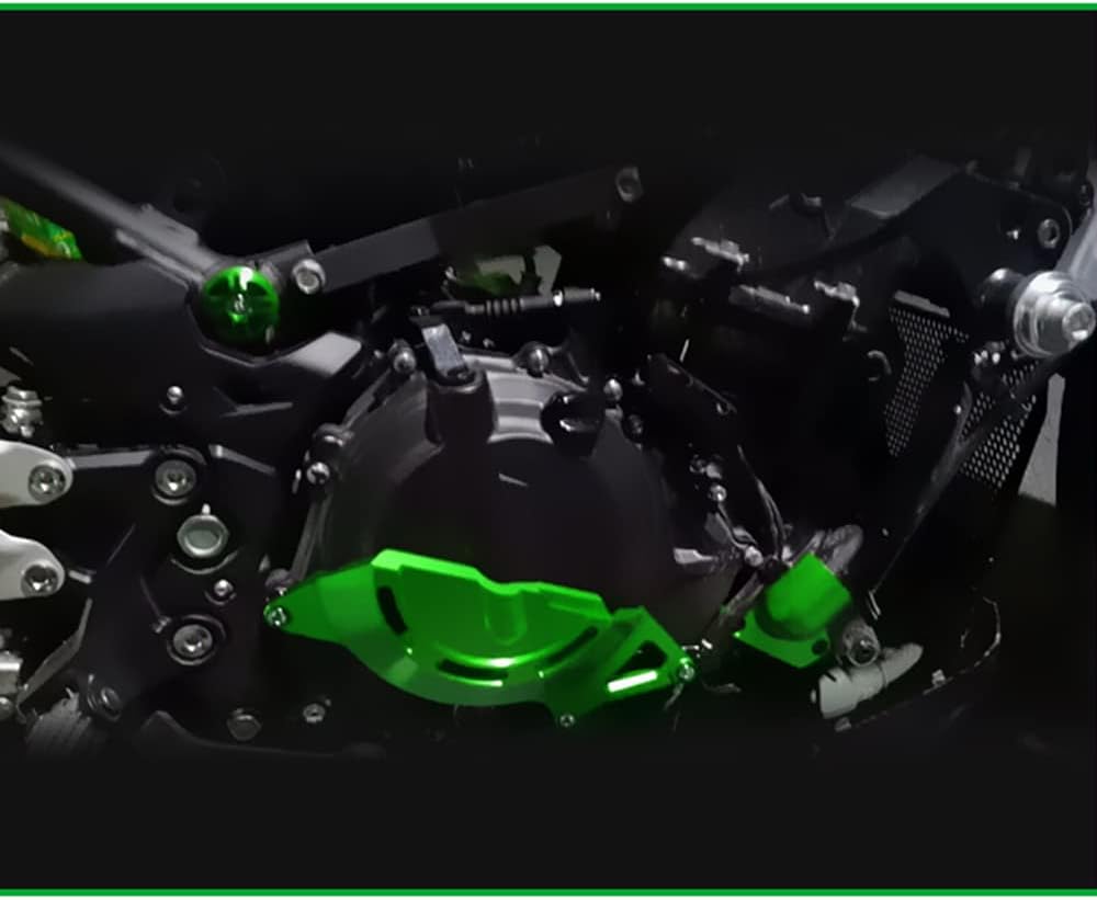 CNC Aluminum Engine Guard Stator Cover Protector Compatible with Kawasaki NINJA400 Z400 2018-2022 (Green)