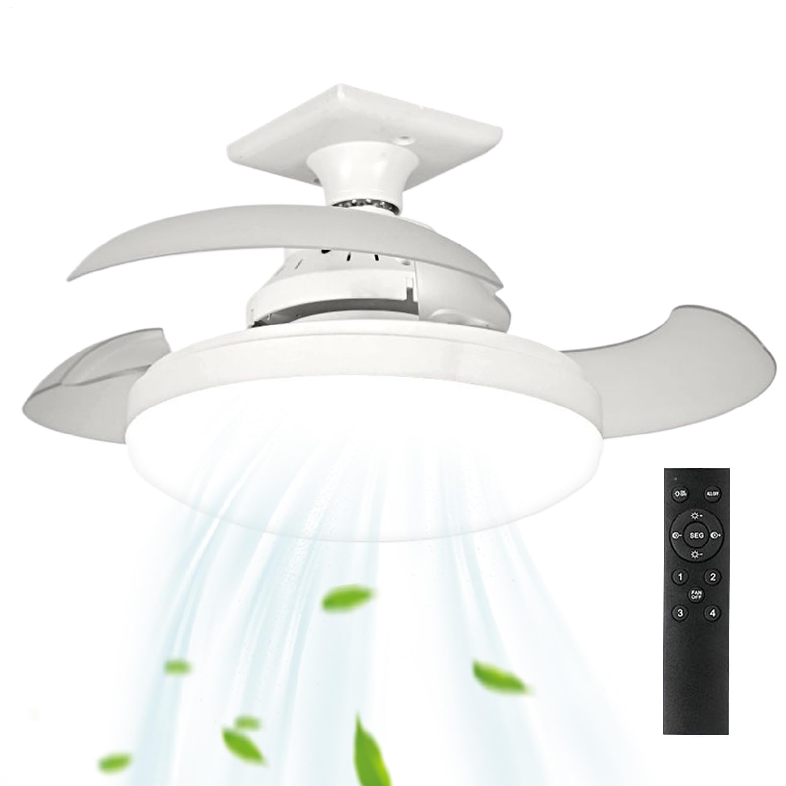 Ventilador de techo moderno, ventilador de techo LED, Ventilador de techo sin buque retráctil con luces, Control remoto, dispositivo de enfriamiento doméstico, accesorios para el hogar incomensables,