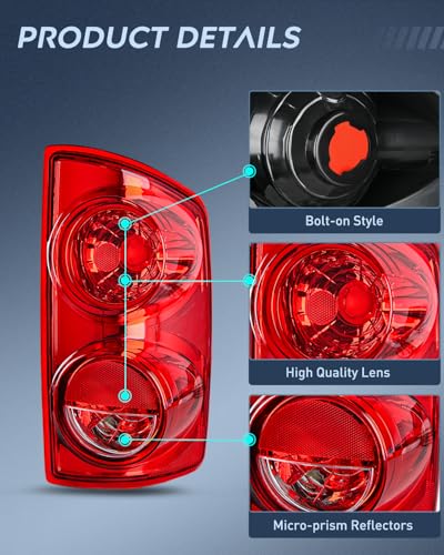 Image of Nilight Taillight Assembly Compatible with 2007 2008 Dodge Ram 1500