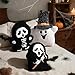 Lanpn 2 Pcs Halloween Ghost Throw Pillow, Happy Fun Cute Plush Scream Ghostface Pillow Decorative Soft Plush Cushion for Gift Party Home Sofa Couch Bed Indoor Halloween Decor (Black, 13 x 16 inch)