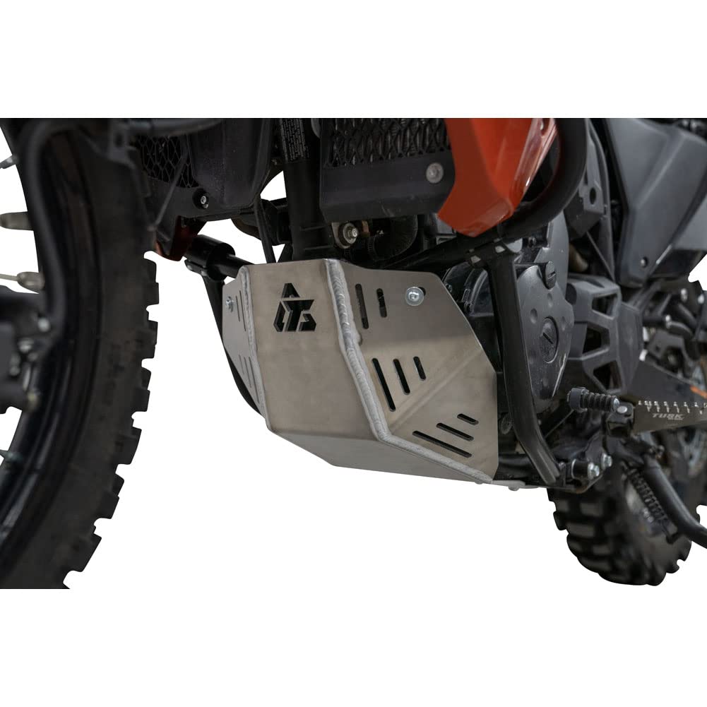 Tusk Aluminum Skid Plate Silver Compatible with Kawasaki KLR650 2022-2025