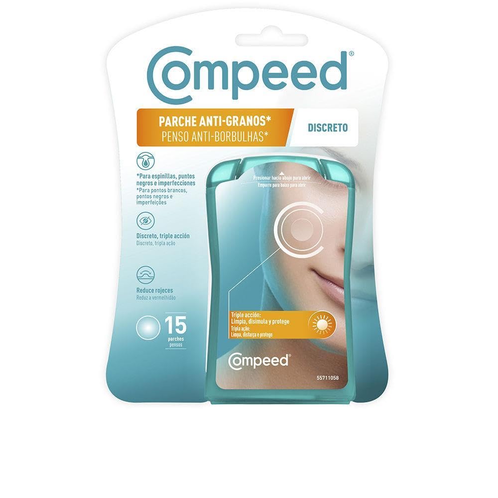Compeed® - Parches Granos Discretos con Hidrocoloides | Limpia, Disimula y Protege - Uso Diurno | 15 Parches de 1,5 x 1,5 cm