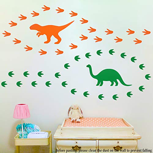 6 adhesivos vinilo huellas de dinosaurio azul naranja verde miniatura 4