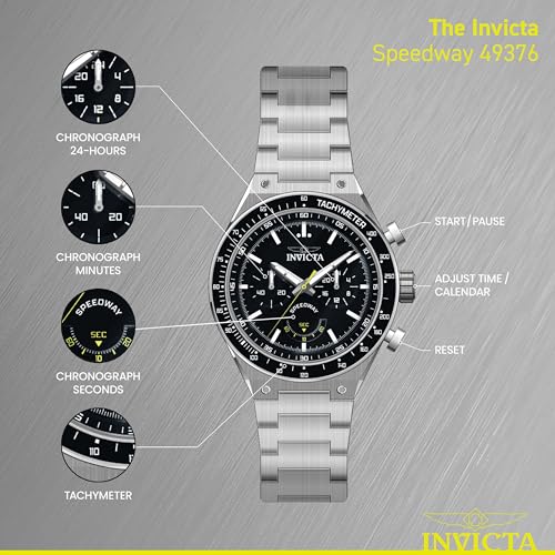 Image of Invicta Speedway Quartz Black Dial Watch for Men - 49376