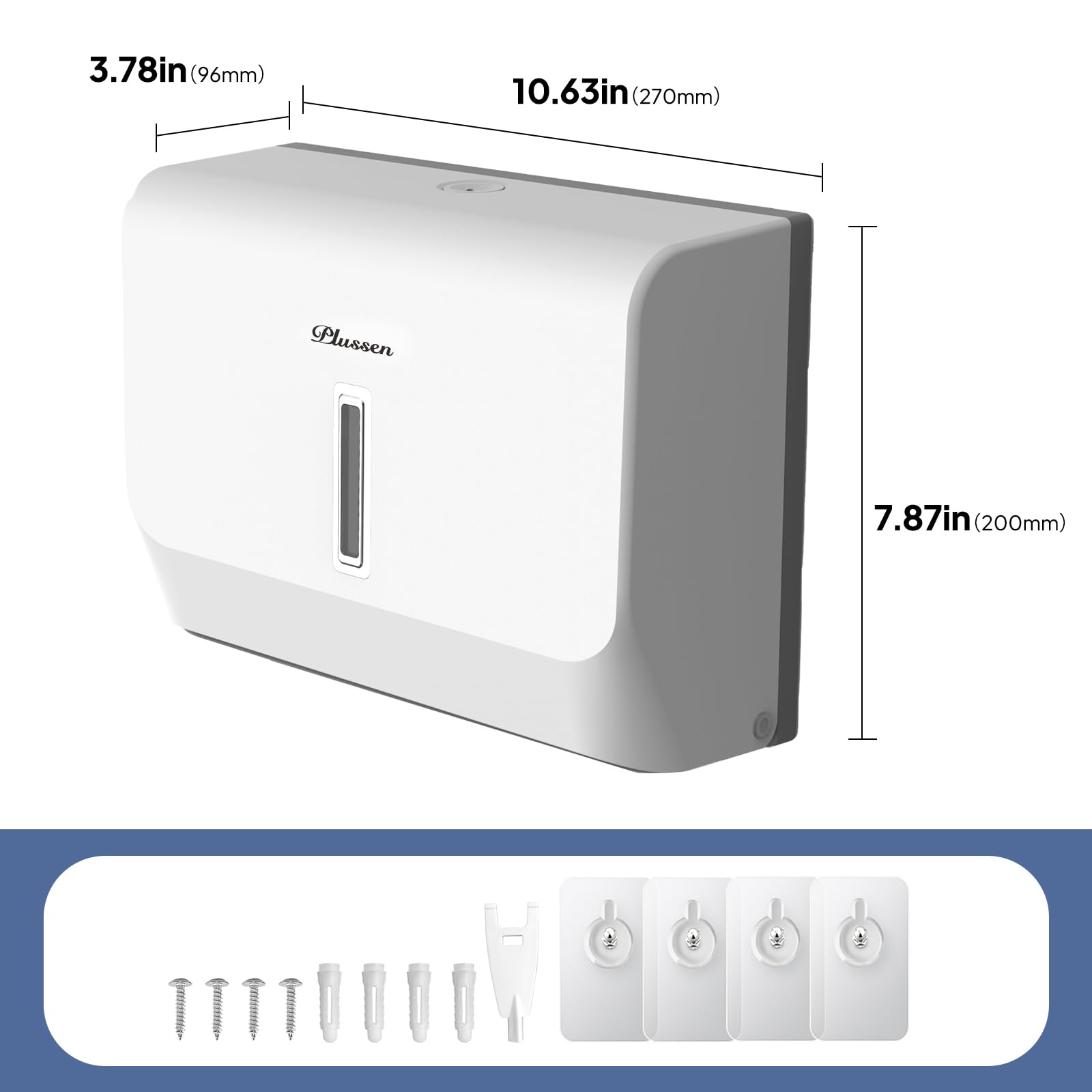 Dispenser per Asciugamani di Carta da Parete,porta salviette di carta bagno,Tovaglioli Piegati a Z ed Intercalati dispenser asciugamani carta,Può Contenere Fino A 200 Fogli（bianco-6006）