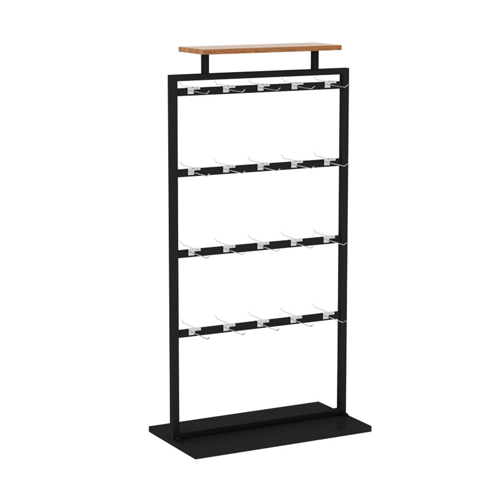 4-poziomowy metalowy stojak na skarpetki biżuteria kapelusze zabawki i s - czarny 145 x 65 x 40 cm idealny do sklepów detalicznych i rozwiązań do przechowywania w domu.