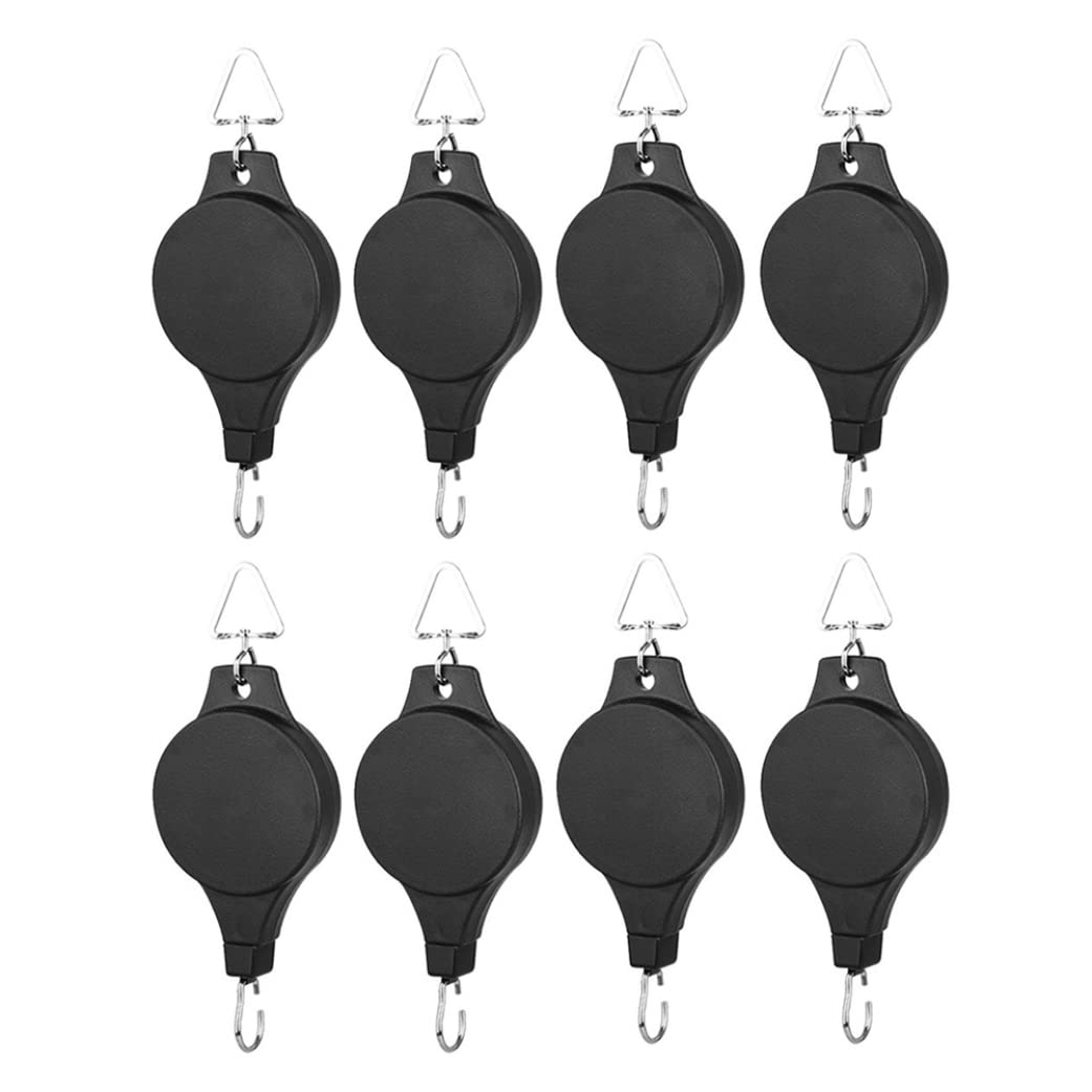 retractable plant hanger Hanging Basket Pulley Retractable Plant Pulley Hooks Planters Hangers for Home Garden 8PCS