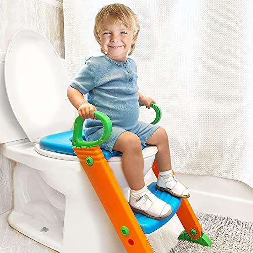 Potty Training Seat Toilet w/Step Stool Ladder & Splash Guard, Toddlers Trainer w/Handles. Sturdy & Foldable. Non-Slip… - Image 3