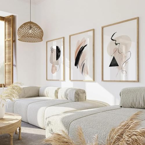Toile peinture nordique abstraite pour créer un salon esthétique et cocooning