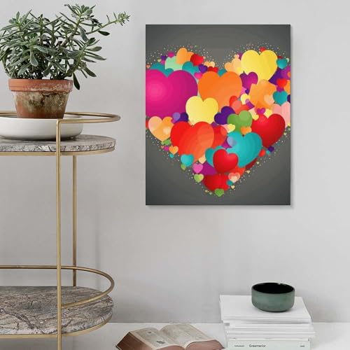 Toile Graphics Love Hearts premium en lin et coton pour salle de bain - 4