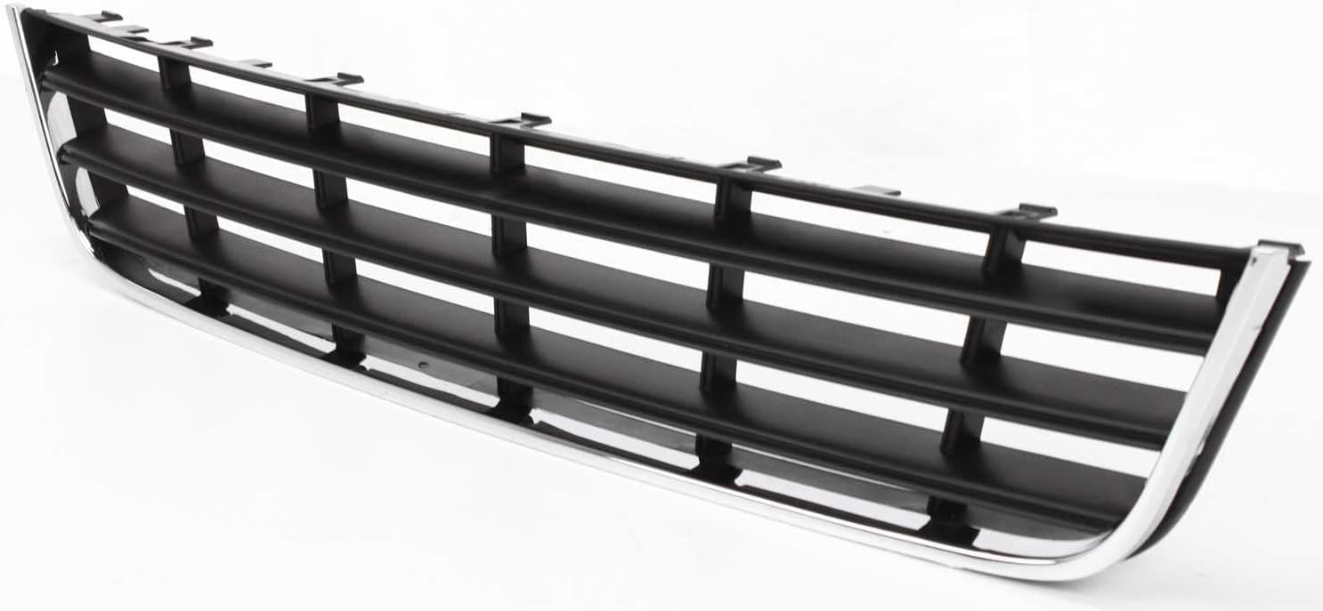 Compatible with PASSAT 06-10 FRONT BUMPER GRILLE, Center, Lower, Black, w/Chrome Moulding