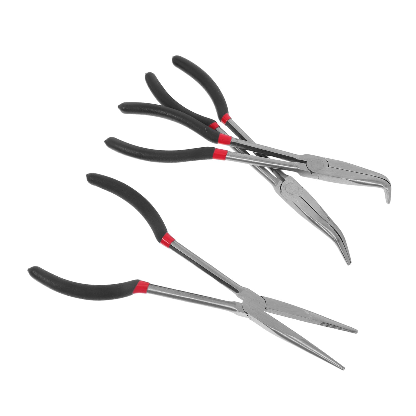 MAGICLULU 3 Pezzi Pinze Becchi Lunghi Set Angolati in Acciaio Alta Durezza per Riparazioni Elettroniche e Accesso Spazi Ristretti Ergonomiche