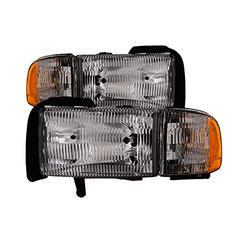 Perde Halogen Headlights Compatible With Dodge Ram 1500 2500 3500 Includes Left Driver And Right Passenger Side Headlamps With Performance Lens #TOP6