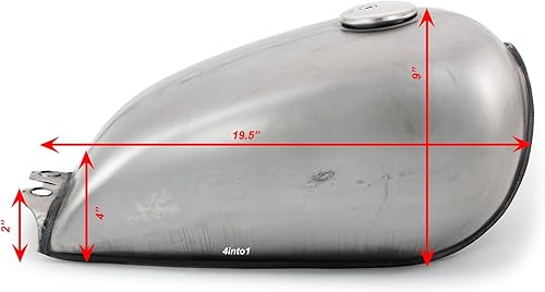 Miniatura 6 de The Pacifica Bobber - Depósito de gasolina y combustible para motocicleta de 2.4 galones de acero crudo