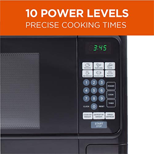 Countertop 1.1 Cubic Feet Microwave Oven, 1000 Watt, Black Front With Black Cabinet, Commercial Chef Chcm11100B #TOP2