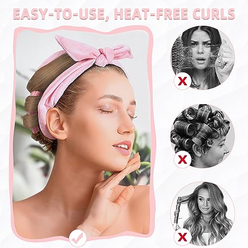 Foto von Dorzu Lockenwickler Locken Ohne Hitze, Locken über Nacht, Hair Curler no Heat DIY Frisurenset, für Langes Mittleres Haar