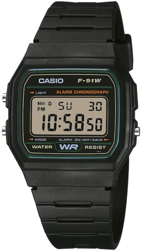 Casio F-91W-3DG Black Dial Unisex Watch - Image 1