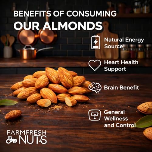 Image of Farm Fresh Nuts Roasted Salted Almonds (4LB) - Dry Roasted, Sea Salt | Kosher, Vegan, Keto Friendly, Whole California Almonds, Nonpareil Supreme, Dry Roasted Small Batch, Sea Salt, Bulk Value