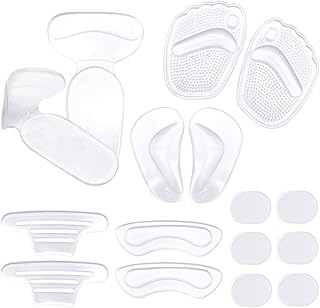 Zioiaoro 16Pcs Heel Cushion Soft Inserts, Silicone Shoe Pads Insoles, Nonslip Self-Adhesive, Arch Support Shock Absorption, Preventing Foot Blister and Pain, Liners and Protectors, for Man and Women
