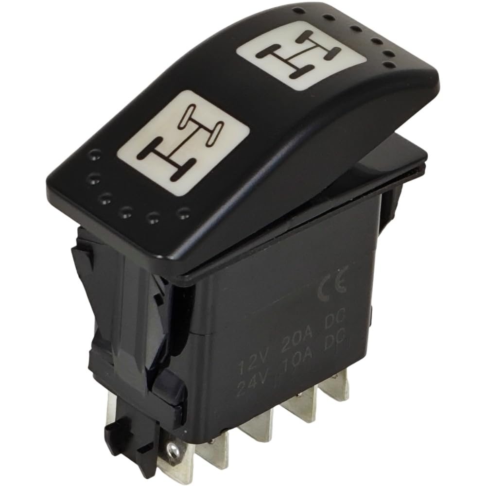 XYZIL 10 Pin ON-ON Rocker Switch 710001737 Compatible with Can-Am 2011-2017 Commander 800 1000 Maverick Max 1000R 4WD 4X4 Four Wheel Drive Amber Light