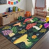 Somiso Mushroom Area Rug Carpet Colorful Mushroom Floor Rugs mat for Bedroom Living Room Home Decor Non-Slip Durable 3x5 (59'x39')