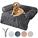 ZXLLO Plüsch Orthopädische Hundebett für Sofa, Hundebett Couch Für Sofaschutz Hund, sehr weiches Fell Haustierbett, waschbar, Kissen, Möbelschutz, Haustierbett für Hunde und Katzen,Dark Gray,XL
