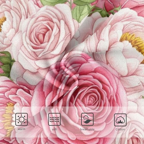 Pink Blush Roses Floral White Panties for Girl Girls Underwear Toddlers Cotton Colorful Underpants Briefs 2t3