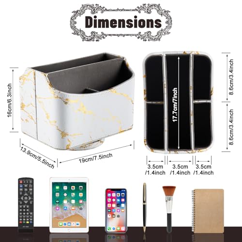 Rangement de bureau blanc doré pour vos télécommandes et pinceaux de maquillage - 3