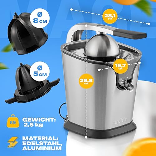 Exprimidor de naranjas eléctrico Proficook de 160W para exprimir sin esfuerzo 5