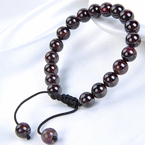 Image of Massive Beads Natural Healing Power Gemstone Crystal Beads Unisex Adjustable Macrame Bracelets 8mm