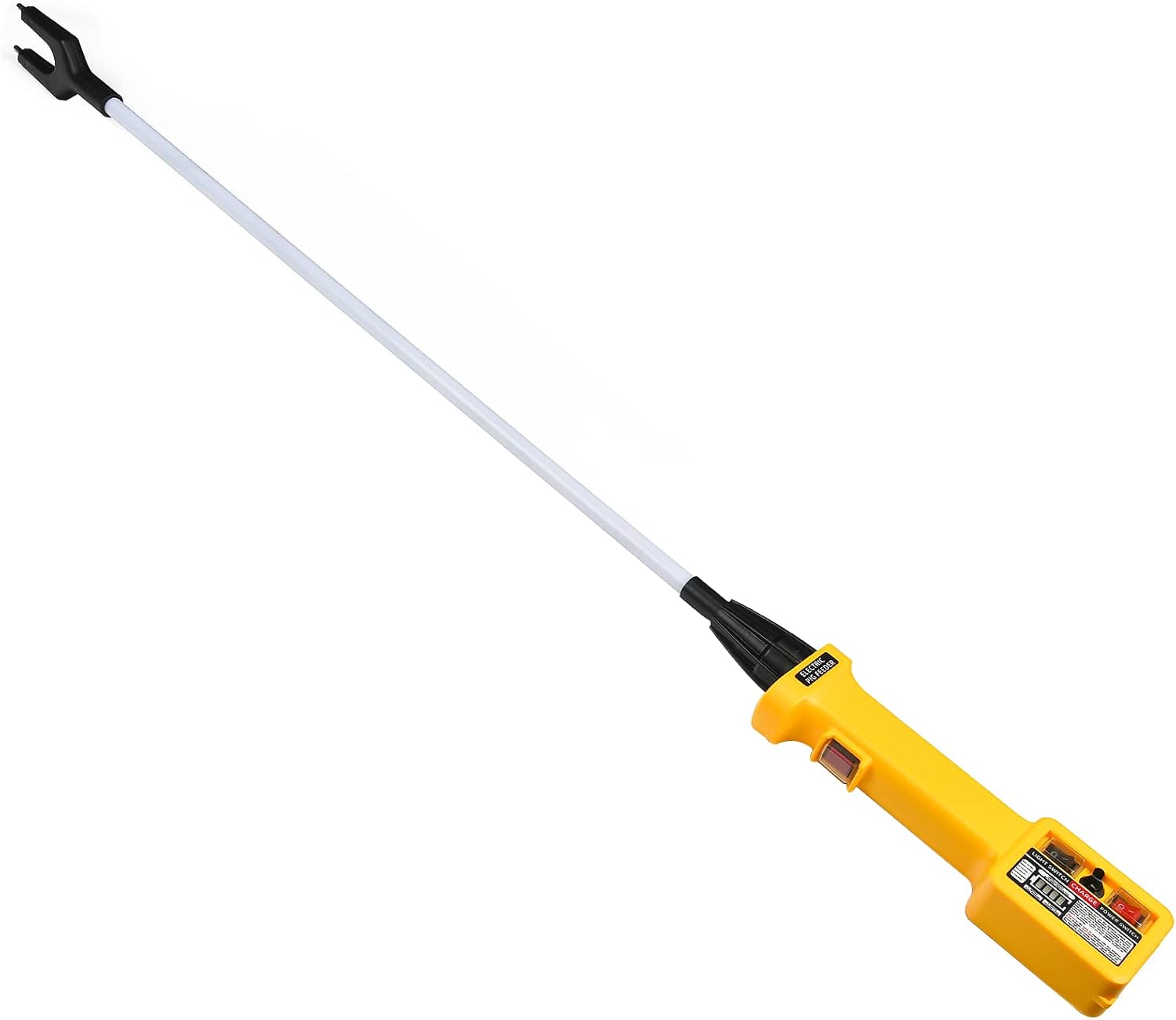 Electric Livestock Prod for Cattle, Cow, Dog, Hog, Goat, and Sheep. Rechargeable Cattle Prod with LED Light, Equipped with Flexible Shaft Cattle Prod Stick 124cm (48.8") Charging Cable + Car Charger