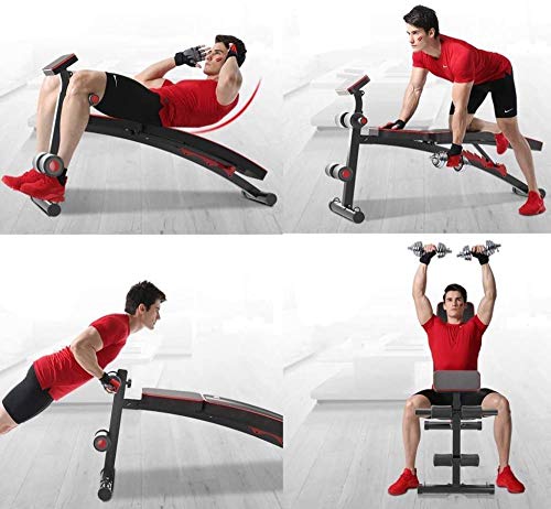 Banc de musculation réglable avec planche de crunch noir multi-position
