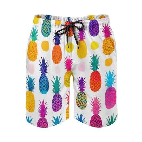 Beach Bathing Suit for Men, Quick Dry Mesh Lining Swim Trunks with Pocket Board Shorts with Drawstring