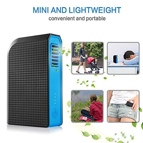 Skyocean Small Personal Fan with 6000mAh power bank, Mini Battery USB Desk Fan with Portable Charger Best using in Travel Office School Kitchen outdoor sport Camping Equipment (Black)