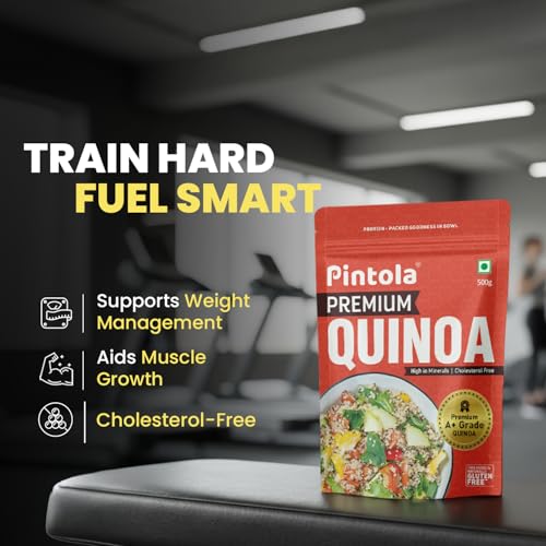 Image of Pintola Premium Quinoa 500g, Cereal for Breakfast, High in Protein & Dietry Fibre, Minerals, Cholesterol-Free, Gluten-Free Quinoa Seeds Diet Food for Weight Management (500g) (Pack of 2)
