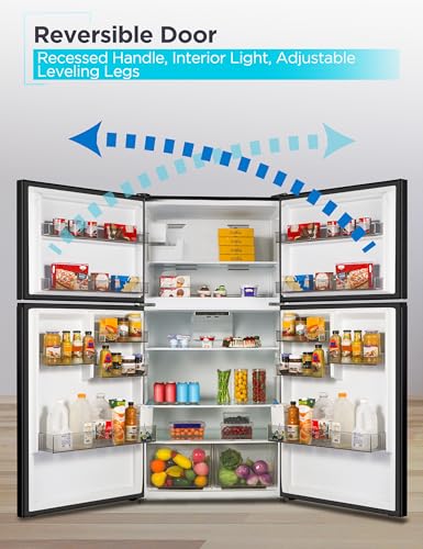 Image of BLACK+DECKER 24 Cu. Ft. Top Mount Refrigerator with Ice Maker, 2-Door Refrigerator with Top Freezer, Freezer with Icemaker and Adjustable Temperature Control, BR2400JIMS, Stainless Look
