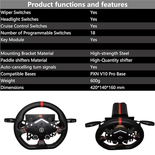 Image of Obokidlyamor Turn Signal Headlight Dimmer Switch For PXN V10 PRO Direct Drive Servo Wheel Base;Multi-Function Stalks Turn Wiper Lever Combination Racing Simulator Button Console Racing Wheel (For PXN V10 Pro)