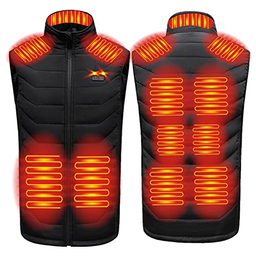 Panngu Beheizbare Weste für Herren Damen 11 Zonen Version 2023, Einstellbar Beheizte Jacke, ärmellos Heated Vest, Winter Jacken mit Heizung für Wandern Motorrad Jagd Camping Skifahren (Keine Akku) Cover
