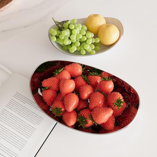 Acliys Fruit Bowl, 3 Tier Ceramic Fruit Basket, Serving Stand Serving Bowl with Metal Rack, Porcelain Kitchen Bowls for Fruit and Vegetable Storage Snack Nuts Dessert Cake Tray for Party Wedding by Acliys - Image 5