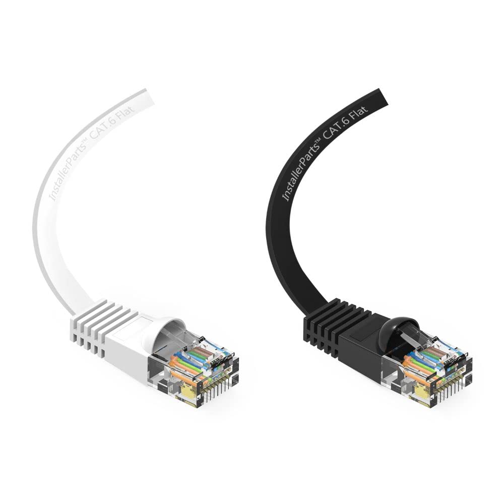 InstallerParts CAT6 Ethernet Cable 7 FT Flat - 10Gigabit/Sec Network Cable With 550MHz Speed