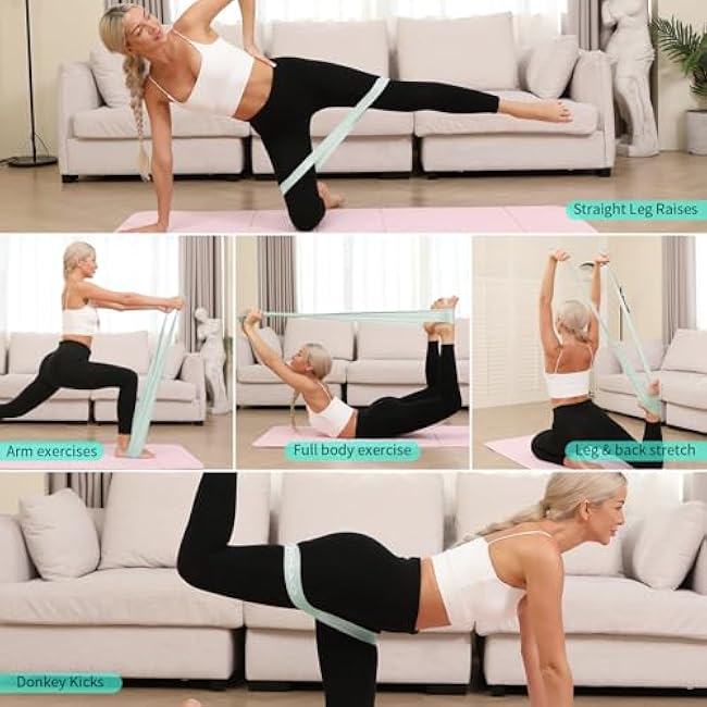 Resistance Band Set, Two Resistance Levels, Stretch Bands for Working Out Women or Men, Strength Training, Home Fitness, Toning, Stretching, Yoga, Pilates