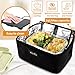 Aotto Portable Oven Electric Lunch Box Food Heater - 80W Heated Lunch Box Food Warmer for Adults, Work, Travel, Home Kitchen - Cook, Reheat, and Keep Warm (Black) 110V/120V