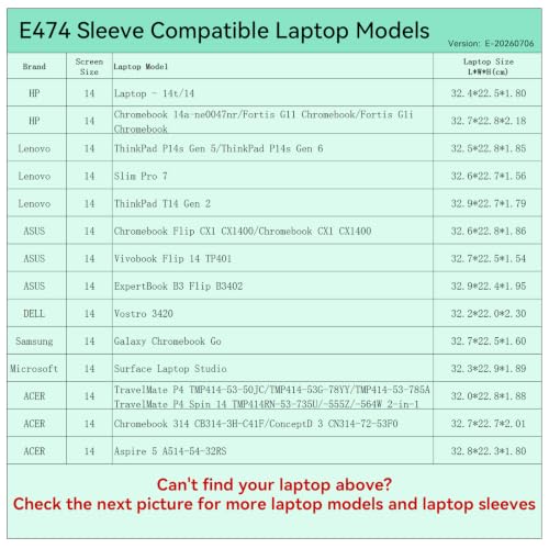 Image of Smatree Elite Laptop Sleeve for 14 inch HP /Lenovo /ASUS /DELL /Samsung | for 14 inch HP Chromebook,HP Fortis Chromebook,Lenovo ThinkPad,ASUS Vivobook /ExpertBook,DELL Vostro,Samsung,Microsoft(E474)